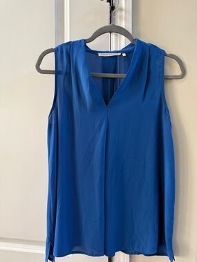 Violet & Claire Bright Royal Blue V-Neck Sleeveless Top